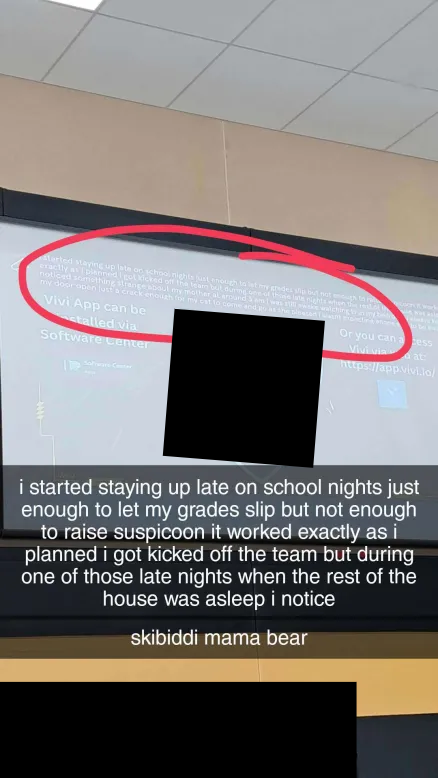 message on my school projector